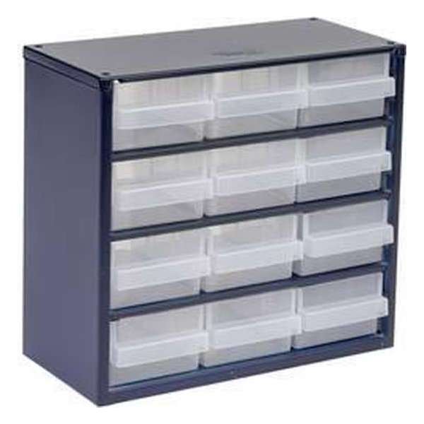 Raaco Metalen Ladenkast - 12 laden - 30x28x15 cm -137553 Raaco Metalen Ladenkast - 12 laden - 30x28x15 cm -137553