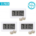 Qitch&Quisine - Hygro - Vochtmeter - Hygrometer - Hygrometer Met Batterijen - Wit - Inclu