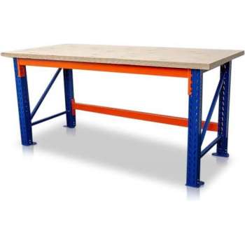 Paktafel - Werkbank Tegometall met extra dik (40mm) multiplex werkblad