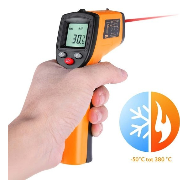 QY Warmtemeter Infrarood Thermometer met laserpointer / draadloos / -50˚C tot + 380 ˚C - QY Warmtemeter Infrarood Thermometer met laserpointer / draadloos / -50˚C tot + 380 ˚C -