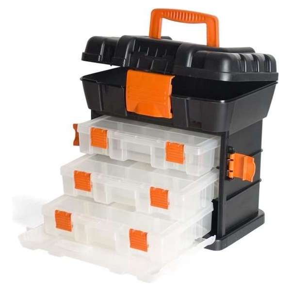 Gerimport Gereedschapskoffer 34 X 24 X 34 Cm Zwart/oranje Gerimport Gereedschapskoffer 34 X 24 X 34 Cm Zwart/oranje