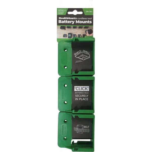 StealthMounts BM-MHH18-GRN-6 Accuhouder voor Hikoki/Hitachi 18V/36V - Groen - 6-pack StealthMounts BM-MHH18-GRN-6 Accuhouder voor Hikoki/Hitachi 18V/36V - Groen - 6-pack