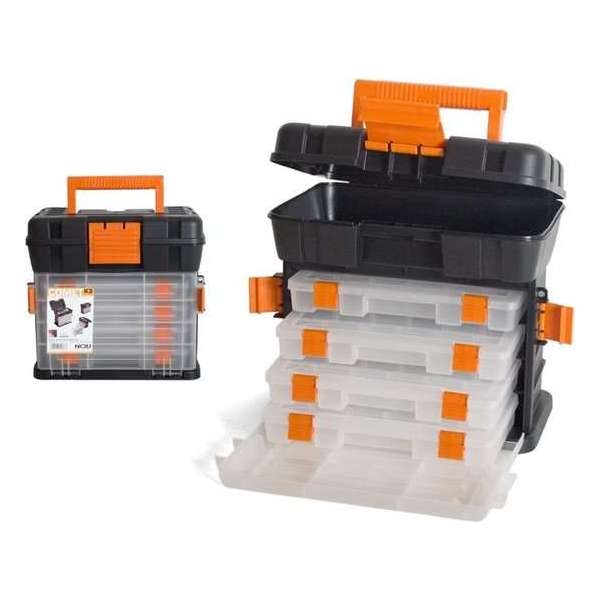 Gerimport Gereedschapskist 27 X 17 X 26 Cm Zwart/oranje Gerimport Gereedschapskist 27 X 17 X 26 Cm Zwart/oranje