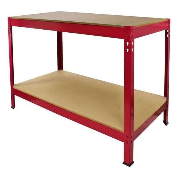 Q-Rax Werkbank - Rood - 120x60x90 cm - Draagkracht: 200 kg per plank - workmate werktafel Q-Rax Werkbank - Rood - 120x60x90 cm - Draagkracht: 200 kg per plank - workmate werktafel
