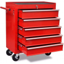 vidaXL Gereedschapswagen 5 lades rood