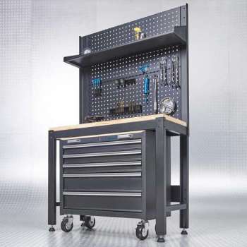 Datona® Werkplaatsinrichting PREMIUM 25 eiken - Mat Zwart