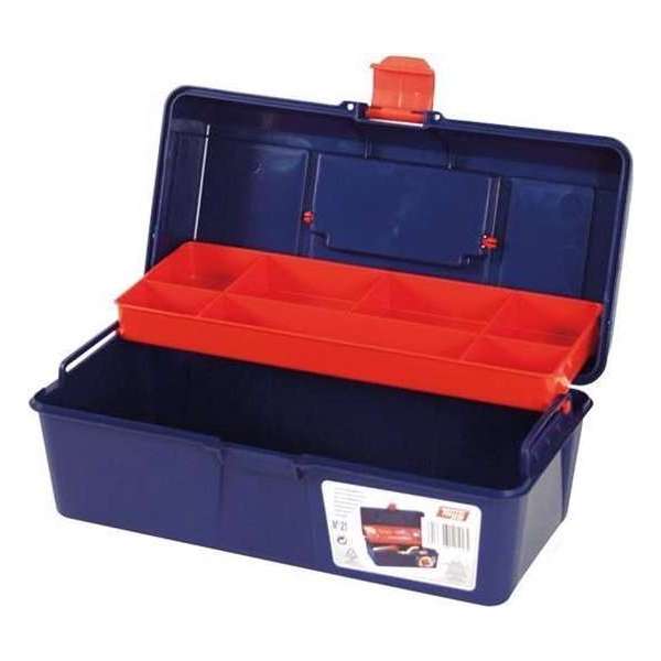 Tayg Gereedschapskoffer 31 Cm Polypropyleen Blauw/rood 2-delig Tayg Gereedschapskoffer 31 Cm Polypropyleen Blauw/rood 2-delig