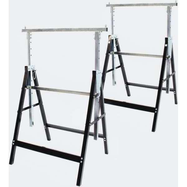 2x metalen steun, inklapbare standaard, in hoogte verstelbare steunpoot. Schraag, set van 2 stuks - Multistrobe