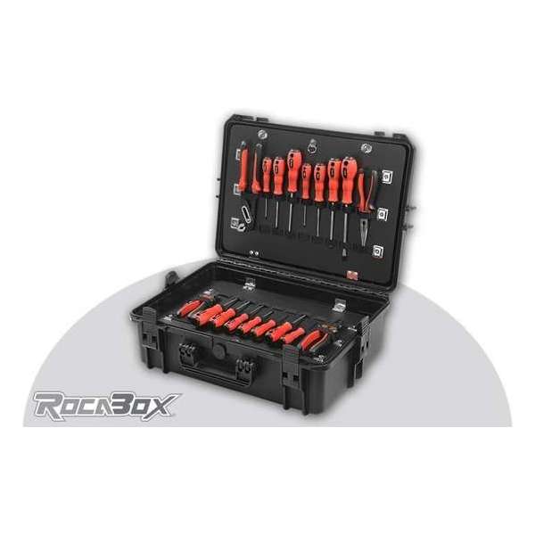 Rocabox - Gereedschaps koffer - Waterdicht IP67 - Zwart - RW-5035-19-BT - Gereedschap houder Rocabox - Gereedschaps koffer - Waterdicht IP67 - Zwart - RW-5035-19-BT - Gereedschap houder
