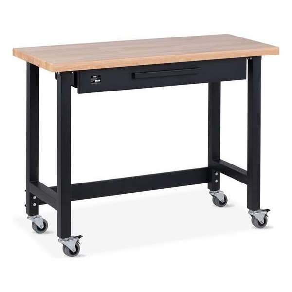 MSW Werkbank - 122 x 51 cm - hoogte: 95 cm - 227 kg - met lade - verrijdbaar MSW Werkbank - 122 x 51 cm - hoogte: 95 cm - 227 kg - met lade - verrijdbaar