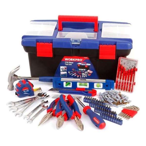 WorkPro 170-delig Gereedschapsdoos |Gereedschapset| Gereedschapskoffer | Hobby set | Makkelijk te vervoeren WorkPro 170-delig Gereedschapsdoos |Gereedschapset| Gereedschapskoffer | Hobby set | Makkelijk te vervoeren