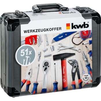 KWB Gereedschapskoffer – 51-delig – Aluminium koffer