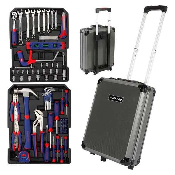 Workpro 111-delig Gereedschapskoffer |Gereedschapset| Gereedschapskoffer | Hobby set | Makkelijk te vervoeren