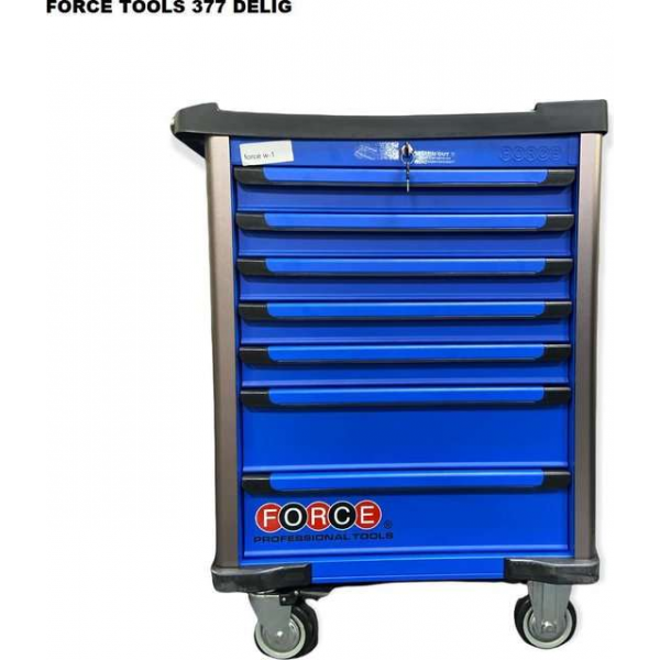 Force - Foam - Gevuld - 377 Delig - Gereedschapswagen - Blauw - 7 Lades - Gratis Verzending Force - Foam - Gevuld - 377 Delig - Gereedschapswagen - Blauw - 7 Lades - Gratis Verzending