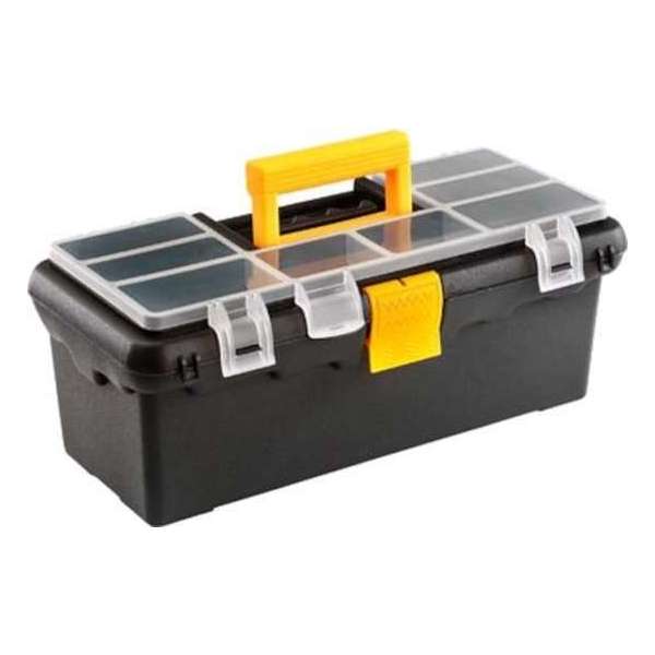 Hega Gereedschapskist Bricohega 38 X 18 X 14,5 Cm Zwart 8 Vaks Hega Gereedschapskist Bricohega 38 X 18 X 14,5 Cm Zwart 8 Vaks