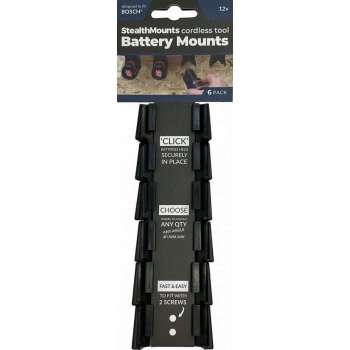 StealthMounts BM-BO108-BLK-6 Accuhouder voor Bosch 10.8/12V - Zwart - 6-pack