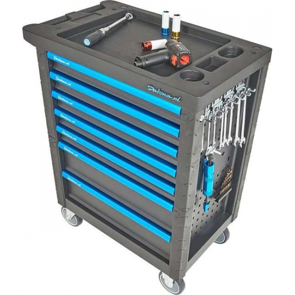 Datona® Gereedschapswagen Black-Line met 7 laden - Zwart Datona® Gereedschapswagen Black-Line met 7 laden - Zwart