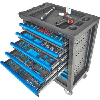 Datona® -  Gevulde gereedschapswagen - Extended PRO - 6 lades 4 lades gevuld - Zwart