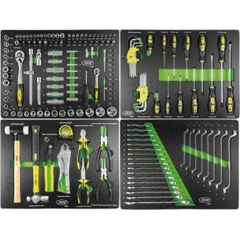 JBM Tools | 4 GEREEDSCHAPSKITS GECOATE MET KOOLSTOFVEZEL