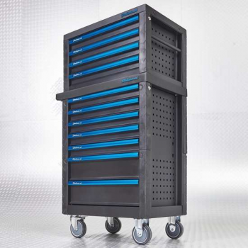 Datona® Gereedschapswagen met 7 lades + gereedschapskist met 4 lades - Zwart