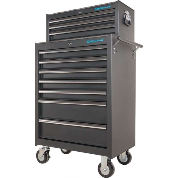 Datona® Gereedschapswagen 7 laden + gereedschapskist 3 laden -  Zwart