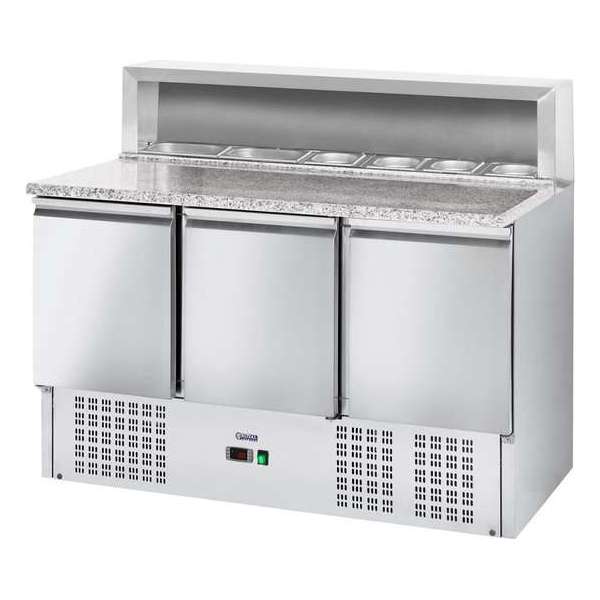 Royal Catering Pizzawerkbank - 379 L - granietwerkblad - 3 deuren Royal Catering Pizzawerkbank - 379 L - granietwerkblad - 3 deuren