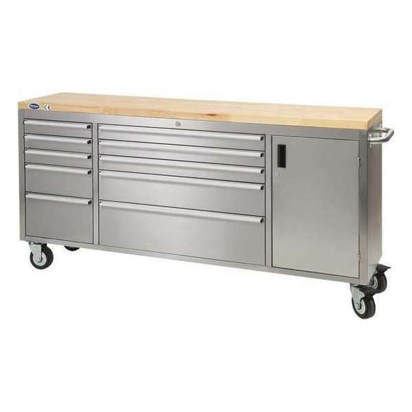 Datona® Gereedschapswagen en werkbank RVS 10 laden - RVS Datona® Gereedschapswagen en werkbank RVS 10 laden - RVS