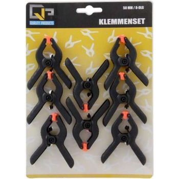 8x Hobby lijmklemmen/veerklemmen 5 cm - Hobby/klusbenodigdheden - Marktkraa