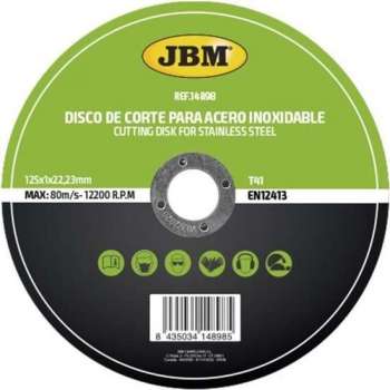 JBM Tools slijpschijf | 125 x 1 mm | Geschikt voor Rvs |