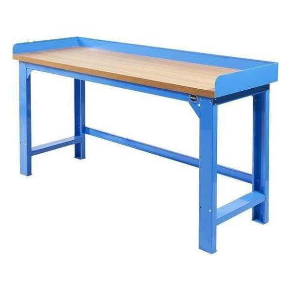 Datona® Werkbank PRO - eiken werkblad - legbord - 200 cm - Blauw Datona® Werkbank PRO - eiken werkblad - legbord - 200 cm - Blauw