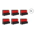 6x Gereedschapswand met stapeldozen 32 stuks - 2 wandplaten van 32x38x2 cm