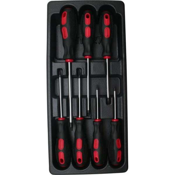 Hofftech Gevulde Gereedschapswagen-Tray Schroevendraaiers Torx (7-Delig) Hofftech Gevulde Gereedschapswagen-Tray Schroevendraaiers Torx (7-Delig)