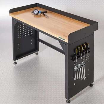 Datona® Werkbank PRO - eiken werkblad - 150 cm -  Zwart