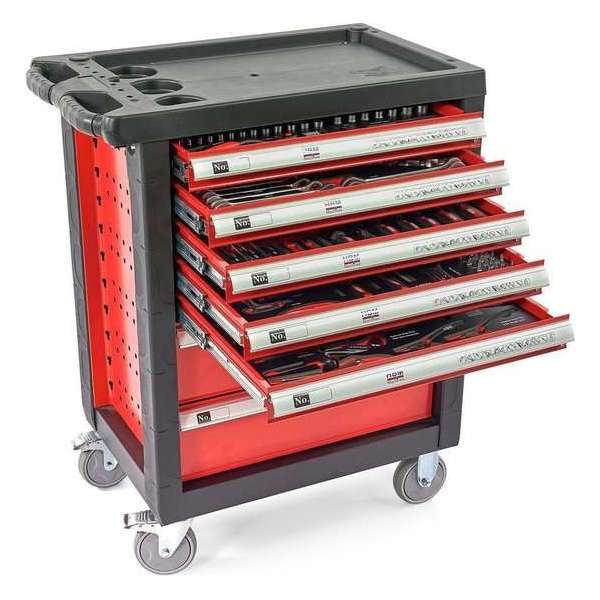 HBM 196-delige PREMIUM gereedschapswagen ROOD HBM 196-delige PREMIUM gereedschapswagen ROOD