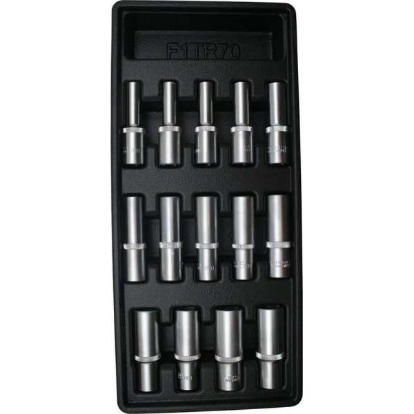 Hofftech Gevulde Gereedschapswagen-Tray Dopsleutelset Lang 1/2" (14 Delig) Hofftech Gevulde Gereedschapswagen-Tray Dopsleutelset Lang 1/2" (14 Delig)