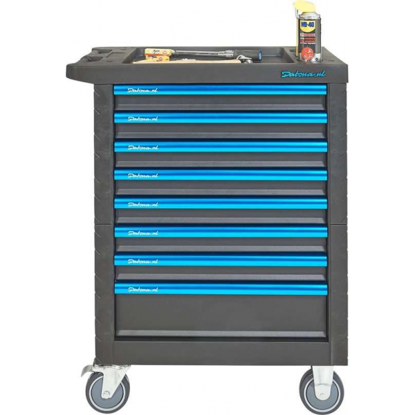 Datona® Gevulde gereedschapswagen Extended Plus 8 lades 4 lades gevuld - Zwart Datona® Gevulde gereedschapswagen Extended Plus 8 lades 4 lades gevuld - Zwart
