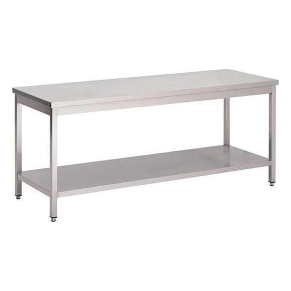 GastroRVS werktafel met onderblad 85x180x70cm GastroRVS werktafel met onderblad 85x180x70cm