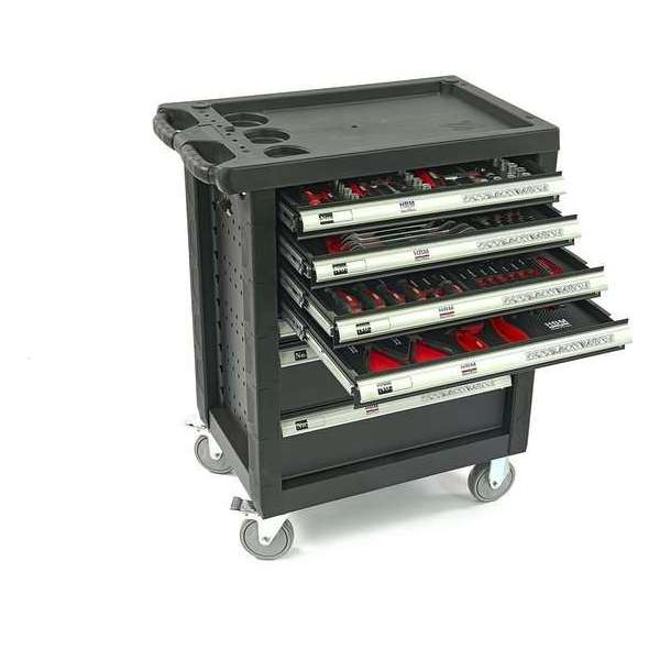 HBM 154-delige PREMIUM gereedschapswagen ZWART HBM 154-delige PREMIUM gereedschapswagen ZWART