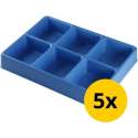 Datona® Vakverdeling met 6 compartimenten - 5 stuks - Blauw