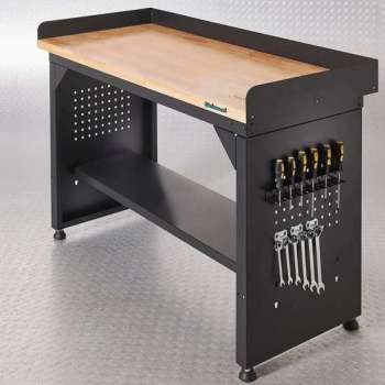 Datona® Werkbank PRO - bamboe werkblad - legbord - 150 cm -  Zwart