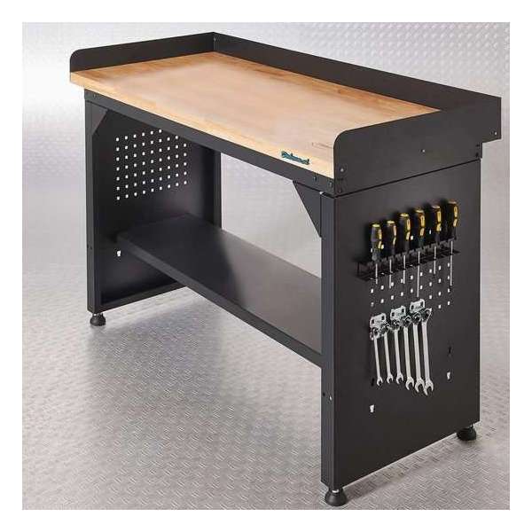 Datona® Werkbank PRO - bamboe werkblad - legbord - 150 cm - Zwart Datona® Werkbank PRO - bamboe werkblad - legbord - 150 cm - Zwart