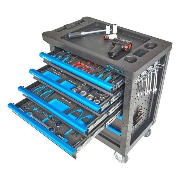 Datona® - Gevulde Gereedschapswagen - Extended Plus - 6 lades, 4 lades gevuld - Zwart Datona® - Gevulde Gereedschapswagen - Extended Plus - 6 lades, 4 lades gevuld - Zwart