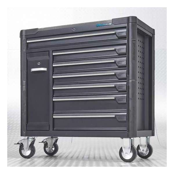 Datona® Gereedschapswagen met deur tech-line 100 cm - Mat Zwart Datona® Gereedschapswagen met deur tech-line 100 cm - Mat Zwart