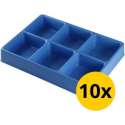 Datona® Vakverdeling met 6 compartimenten - 10 stuks - Blauw