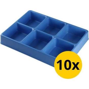Datona® Vakverdeling met 6 compartimenten - 10 stuks - Blauw