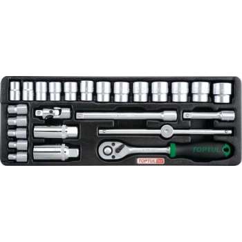 Inleg plastic doppenset 3/8 aandrijving 6-24mm