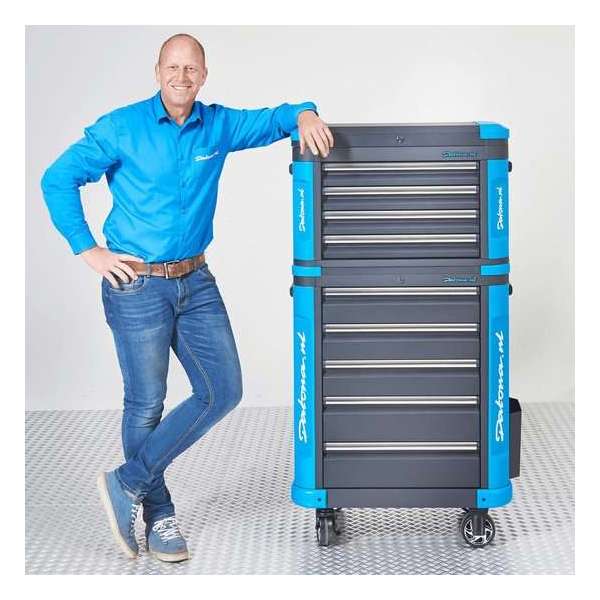 Datona® Verrijdbare gereedschapswagen met gereedschapskist L - Premium serie - Mat Zwart Datona® Verrijdbare gereedschapswagen met gereedschapskist L - Premium serie - Mat Zwart