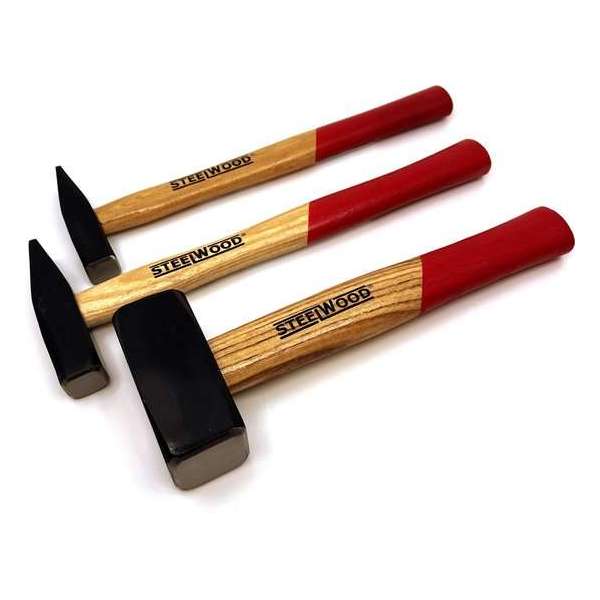 STEELWOOD Set 3 hamers - Bankhamer 200g + 300g + Vuisthamer 1000g STEELWOOD Set 3 hamers - Bankhamer 200g + 300g + Vuisthamer 1000g