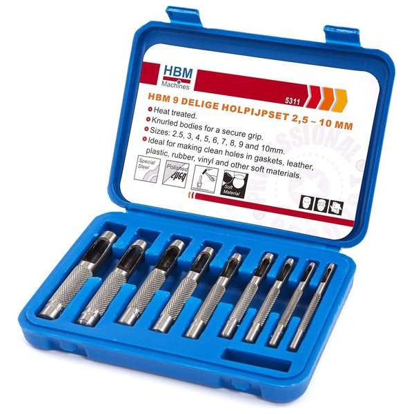 HBM 9 Delige Holpijpset 2,5 – 10 mm. HBM 9 Delige Holpijpset 2,5 – 10 mm.