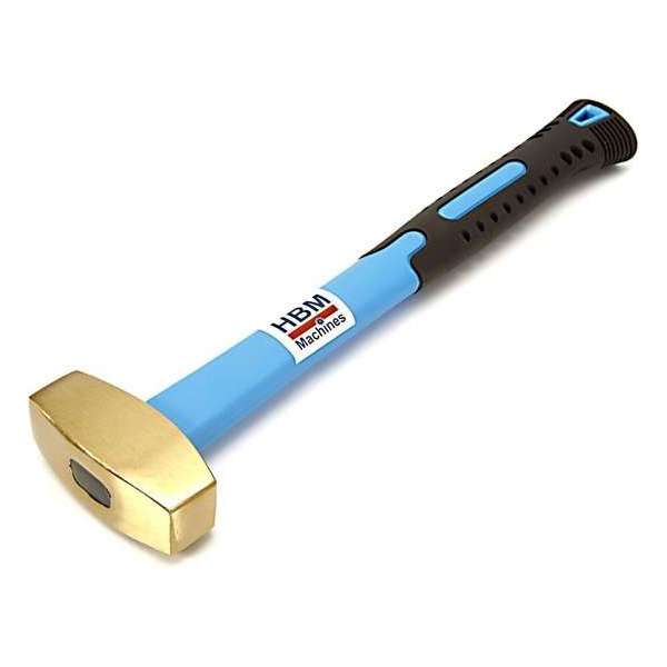HBM 500 Gram Messing Vuist met Anti Slip Fiberglas Steel HBM 500 Gram Messing Vuist met Anti Slip Fiberglas Steel